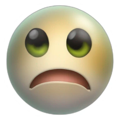 3d sphere with a cartoon Cod skin texture with big thoughtful eyes sticker