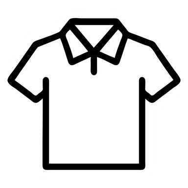 simple outline of a white shirt, clean black line drawing, no fill sticker
