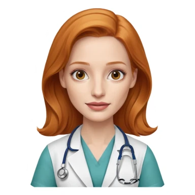 Jessica Chastain, as a dcotor sticker