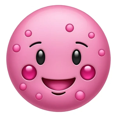 bacteria with cell organs, cute and round, emoji style sticker