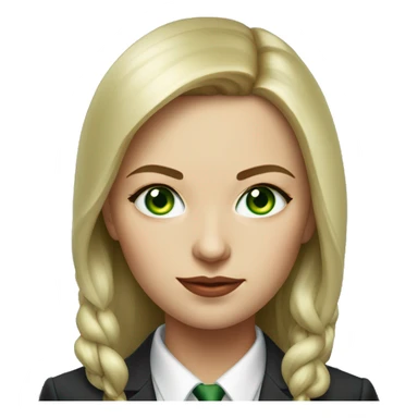 Russian woman with green eyes full length in suit photorealistic serious sticker