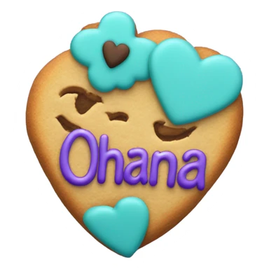 Teal purple Cookie heart with ohana sticker