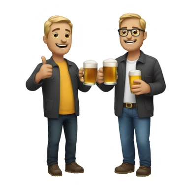 two people clinking glasses of beer sticker