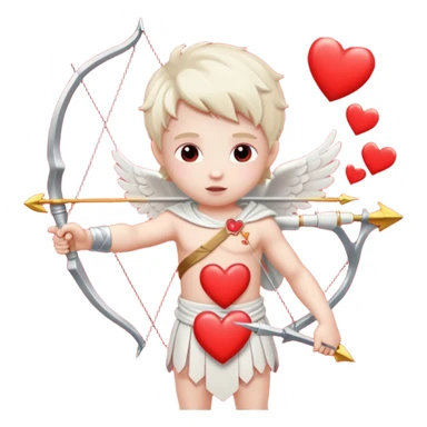 Cupid with his magical bow and arrow shooting love hearts sticker