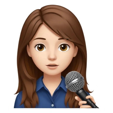 Singer Young woman – long hair, around 20s, holding microphone close sticker
