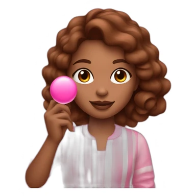 brown-haired girl holding pink payot cosmetics in her hand sticker