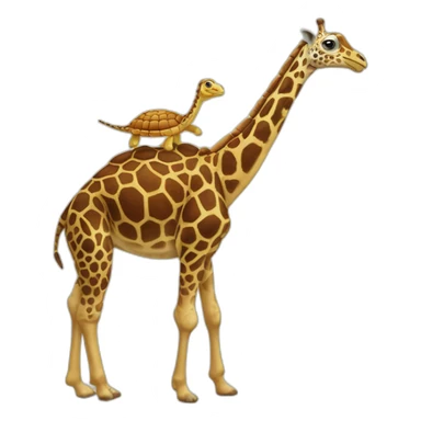 Tortue sur une girafe sticker
