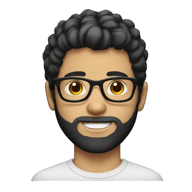 young white guy with dark hear in glasses sticker