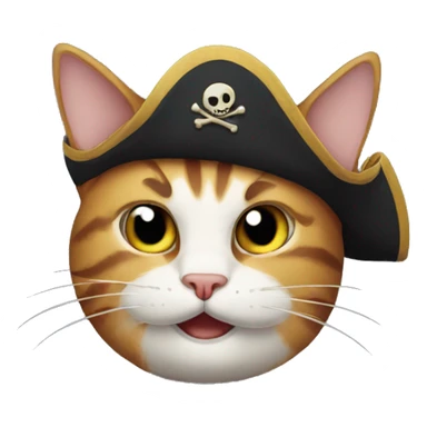 Pirate cat winking sticker