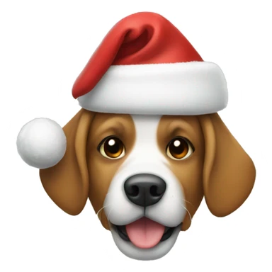 Dog in Christmas hat sticker