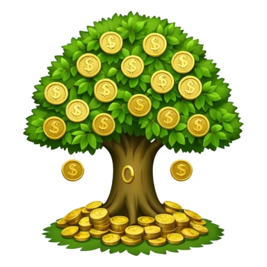 tree like in apple emoji with coins sticker
