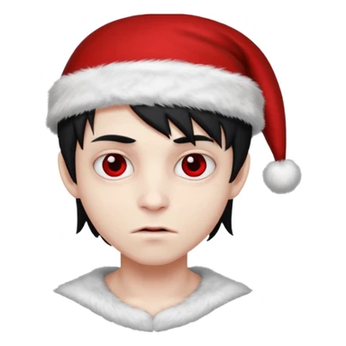 pale emo vampire boy with Christmas hat sticker