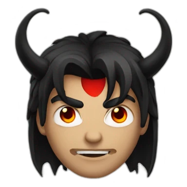 Lucifer with black hair and red eyes sticker