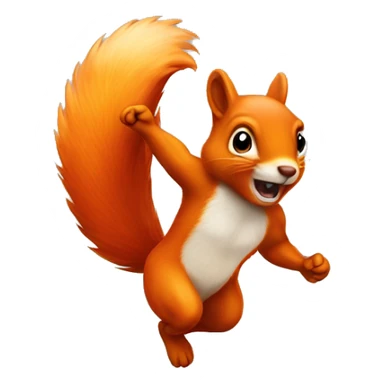 jumping orange burnt squirrel sticker