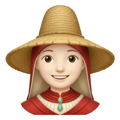 ancient latin conical hat, white, half body sticker