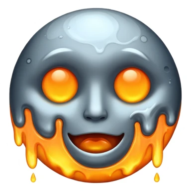 Melting moon sticker