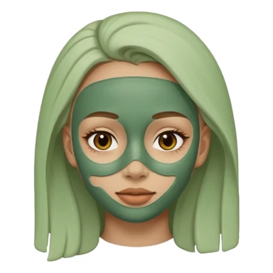 A girl with a clay mask sticker