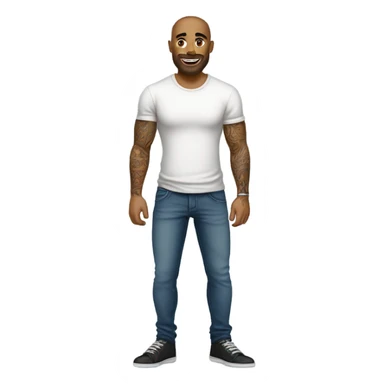 Hyper Realistic handsome tattooed man wearing jeans and tshirt sticker