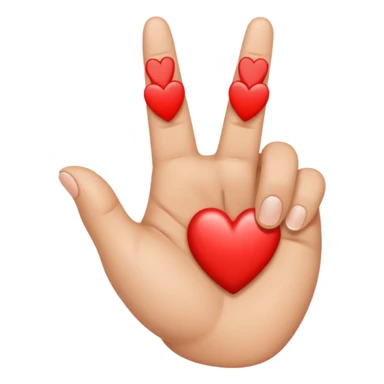 Half heart with index finger and middle finger  sticker
