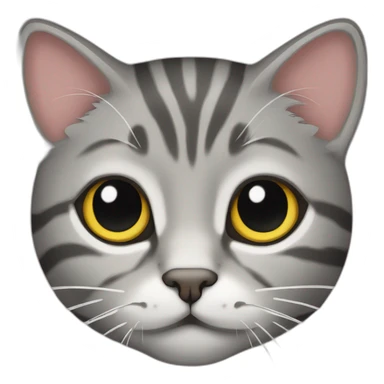 gray tabby cat side view short tail sticker