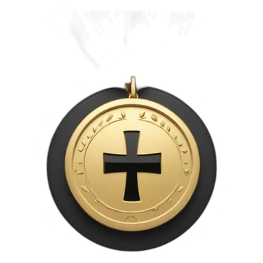 1 Gold with black and red accents cross medal sticker