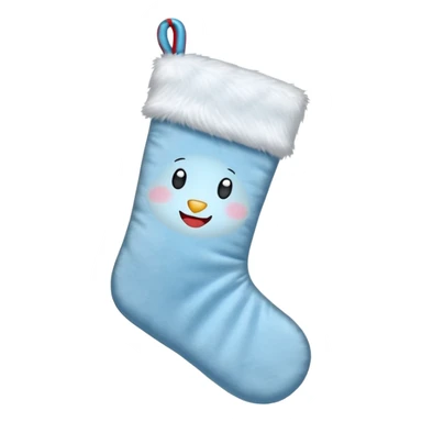 Christmas stocking with light blue details sticker