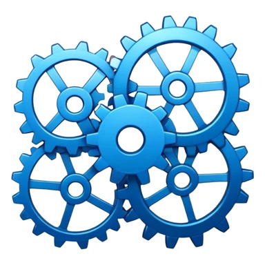 gear icon with interconnected nodes forming a workflow pattern sticker