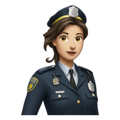 woman police rat brunette sticker