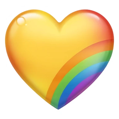 yellow heart with a rainbow gradient sticker