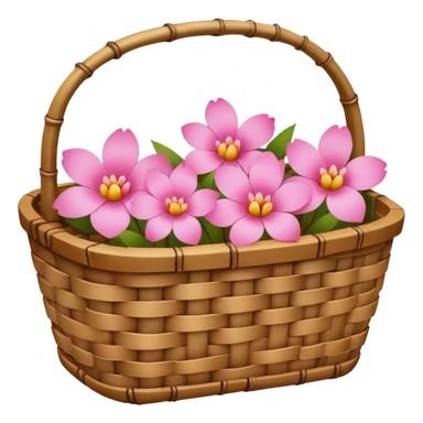 bamboo basket, flower sticker