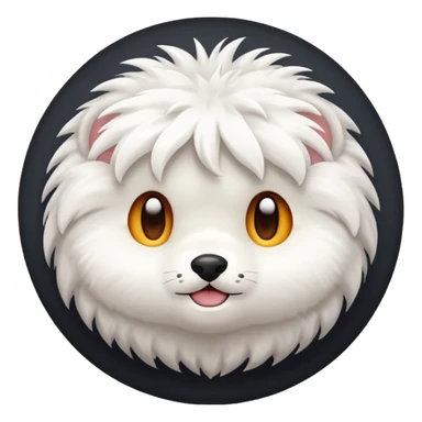 white fur ball sticker