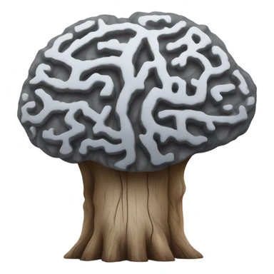 brain tree stump sticker