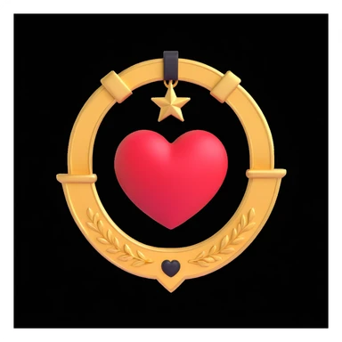 heart with a golden horseshoe, representing luck and a fresh start sticker