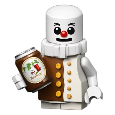 Bonhomme lego buvant une biere sticker