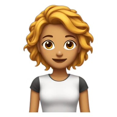 chica pelo corto con el pelo abajo de las orejas sticker