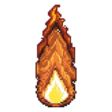 bottom fire end cap, flame tip pointing down, orange and yellow sticker