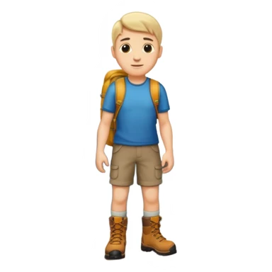 apple style emoji of a man standing on a mountain, the mountain is under his feet sticker