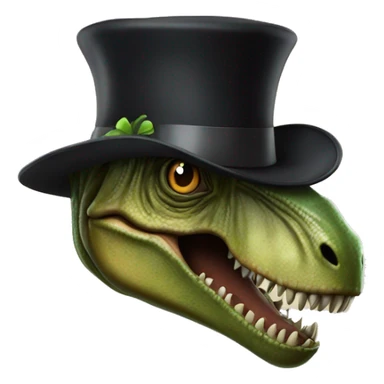 t rex with a top hat sticker