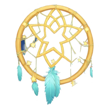 Sparkly moon-and-stars-dreamcatcher sticker