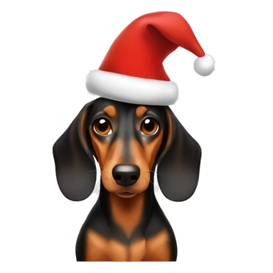 Dachshund wearing Christmas hat sticker
