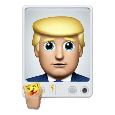 Donald Trump playing with an etch a sketch  sticker
