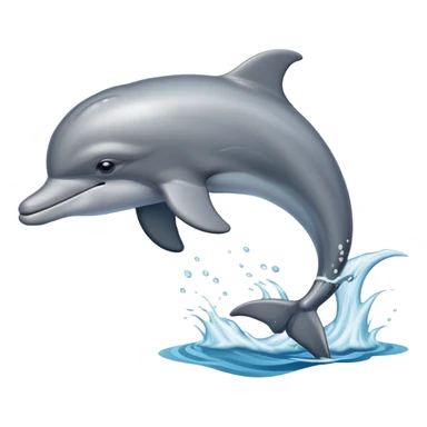 Cinematic realistic 3D gray bottlenose dolphin in the ocean sticker