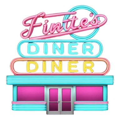Nifty Fifties Diner marquee sign sticker