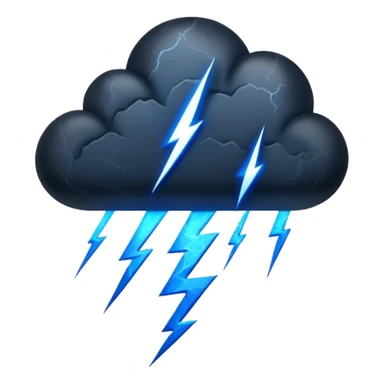 black cloud with blue lightning sticker
