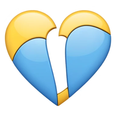 heart half yellow half blue sticker