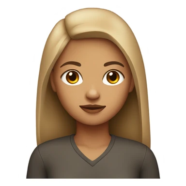 Girl with light brown skin with long wolf cut sticker