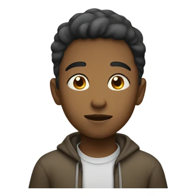 boy thinking with her hand close to her face show full body sticker