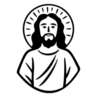 Jesus Christ figure with long hair and beard, wearing robes sticker