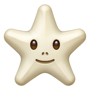 starshape made of bone. no face . no outer ridge. no eyes. no. nose. no mouth. just a star sticker