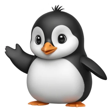 Cute little penguin waiving hi sticker